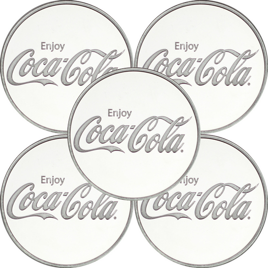 Coca-Cola 1oz .999 Silver Round 5pc