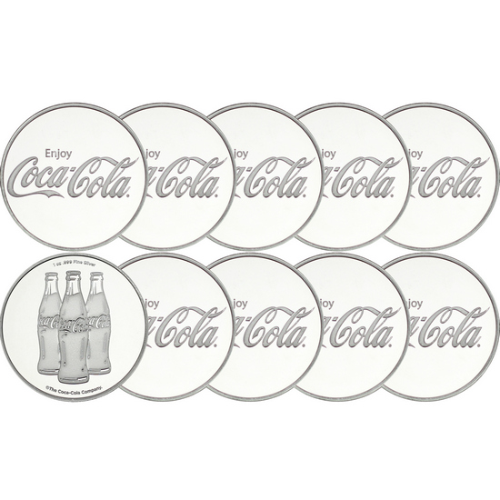 Coca-Cola 1oz .999 Silver Round 10pc