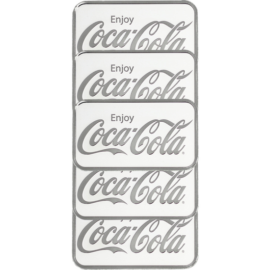 Coca-Cola 1oz .999 Silver Bar 5pc