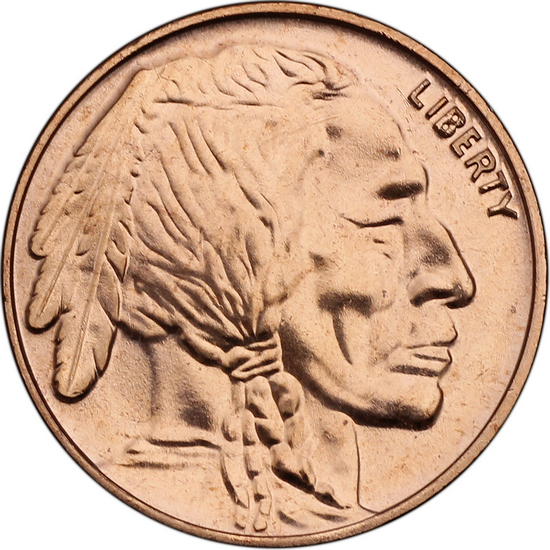 Buffalo Replica 1oz .999 Fine Copper Medallion 20pc