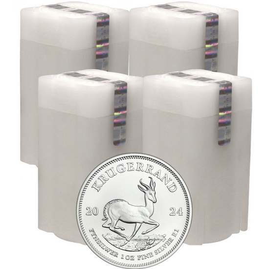 2024 South Africa Silver Krugerrand 1oz BU Coin 100pc in Tubes