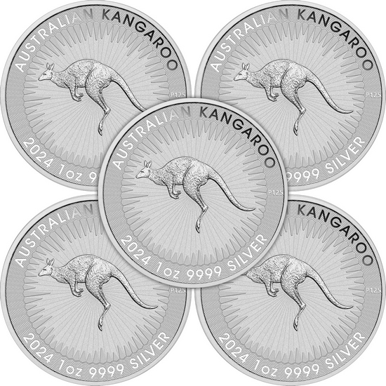 2024 P Australia Silver Kangaroo 1oz BU 5pc