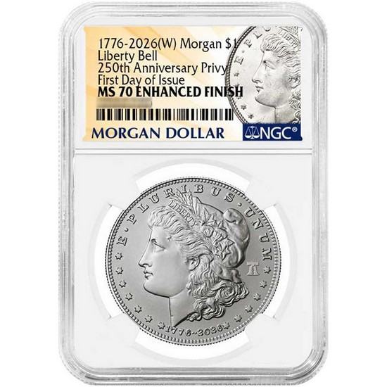 1776-2026 W Silver American Eagle Liberty Bell 250th Anniversary Privy Coin PF69 UC ER NGC Blue Label 1776-2026 W Silver American Eagle Liberty Bell 250th Anniversary Privy Coin PF69 UC ER NGC Blue Label