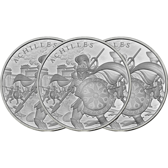 Achilles Legendary Warriors Series 1oz .999 Silver Medallion 3pc