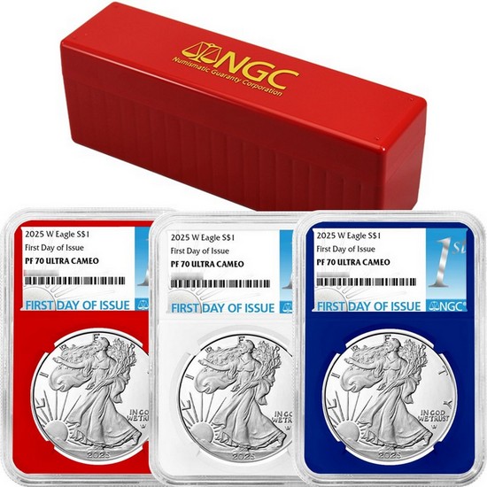 2025 SAE PF70 Red White & Blue NGC FDI Set | SilverTowne