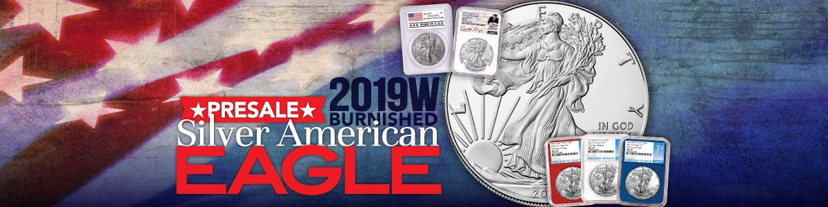 2019W Burnished Silver American Eagle Coins 2019W Burnished Silver American Eagle Coins