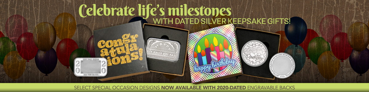 2020 Dated SilverTowne Minted Special Occasion 999 Silver Bullion Gifts 2020 Dated SilverTowne Minted Special Occasion 999 Silver Bullion Gifts