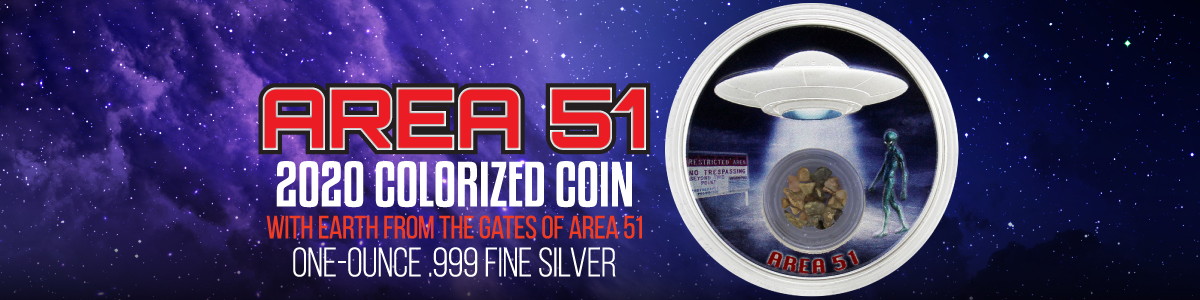 Area 51 1oz Silver Proof Colorized Coins Area 51 1oz Silver Proof Colorized Coins