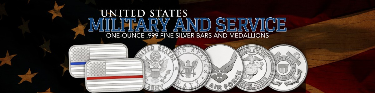 SilverTowne Minted Military and Service Silver Bullion SilverTowne Minted Military and Service Silver Bullion