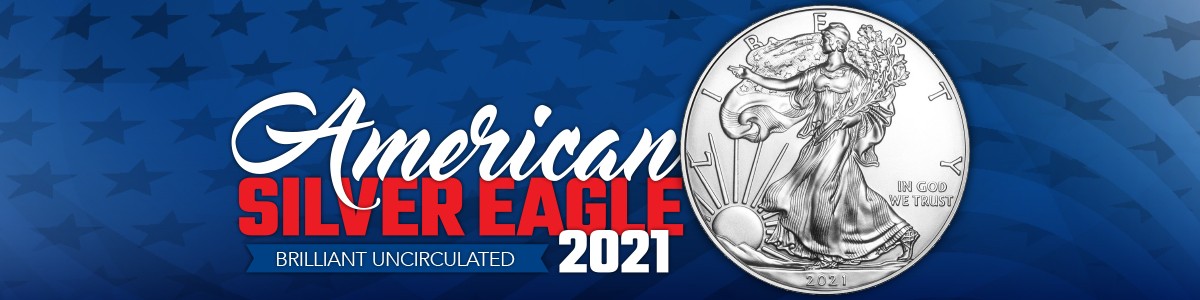 2021 Silver American Eagle BUs Heraldic Eagle Reverse 2021 Silver American Eagle BUs Heraldic Eagle Reverse