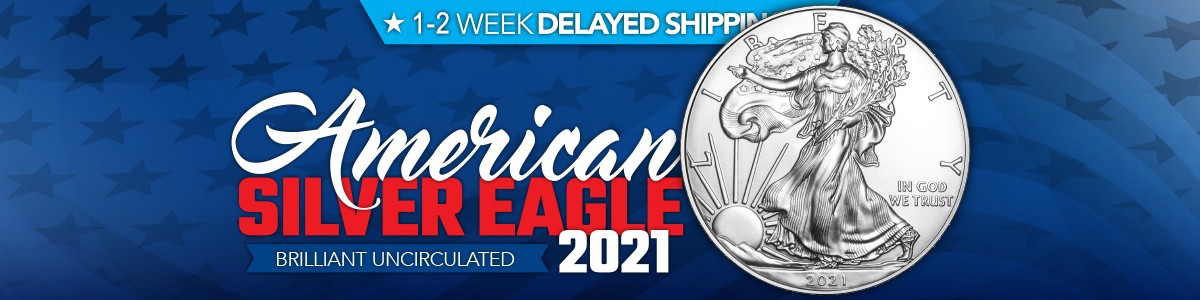 2021 Silver American Eagle BUs Heraldic Eagle Reverse 2021 Silver American Eagle BUs Heraldic Eagle Reverse
