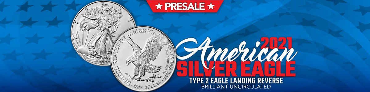2021 Silver American Eagle BUs Eagle Landing Type 2 Reverse 2021 Silver American Eagle BUs Eagle Landing Type 2 Reverse