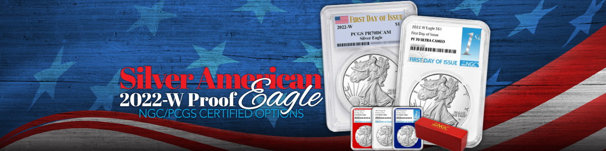 2022 W Silver American Eagle Proof Coins 2022 W Silver American Eagle Proof Coins