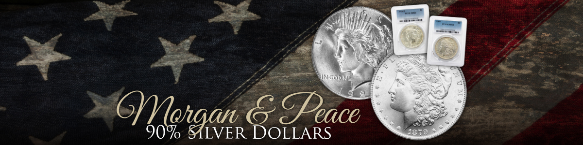 Numismatic 90% Silver Dollars Morgan and Peace Grab Bags Numismatic 90% Silver Dollars Morgan and Peace Grab Bags