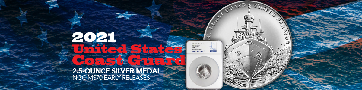 US Minted Coast Guard 2.5oz Silver Medals US Minted Coast Guard 2.5oz Silver Medals