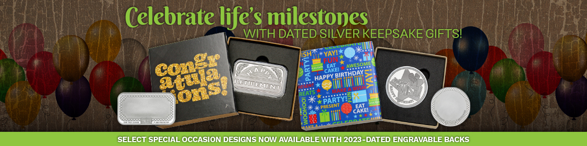 2023 Dated SilverTowne Minted Special Occasion 999 Silver Bullion Gifts 2023 Dated SilverTowne Minted Special Occasion 999 Silver Bullion Gifts