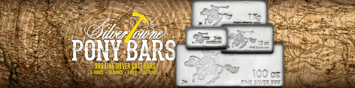 SilverTowne .999 Fine Cast Pony Silver Bars
