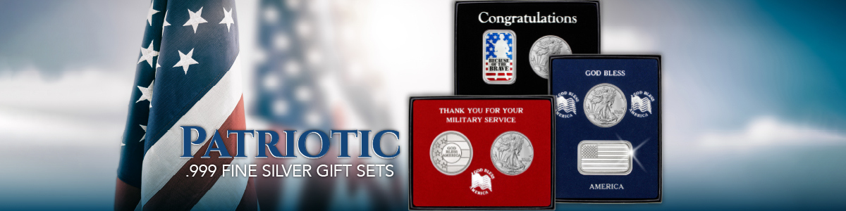 2 Piece SAE Gift Sets Themed Patriotic Include 1 Special Occasion SilverTowne Silver Piece and a 2025 Silver American Eagle