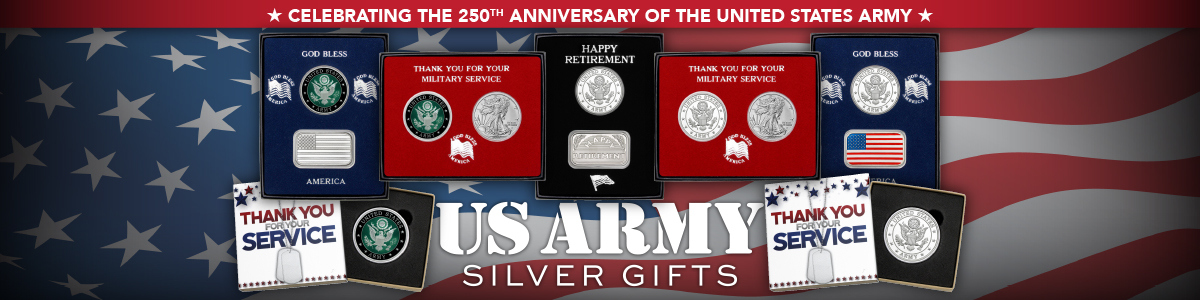 US Army 250th Anniversary Keepsake Silver Bullion Gift Ideas