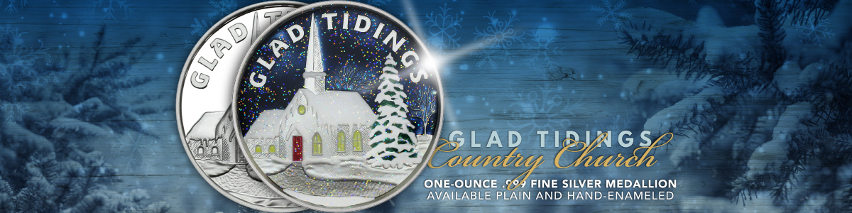 2025 Glad Tidings Country Church 1oz .999 Silver Medallion in Gift Box 2025 Glad Tidings Country Church 1oz .999 Silver Medallion in Gift Box
