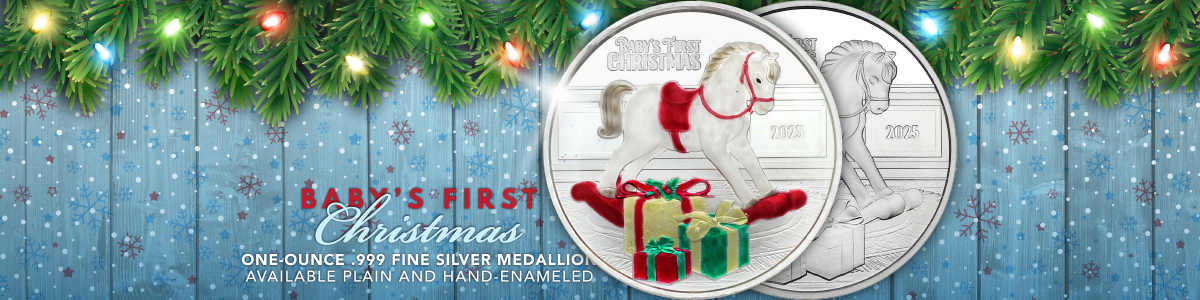 2025 Exclusive Christmas Silver Keepsake Rounds and Bars