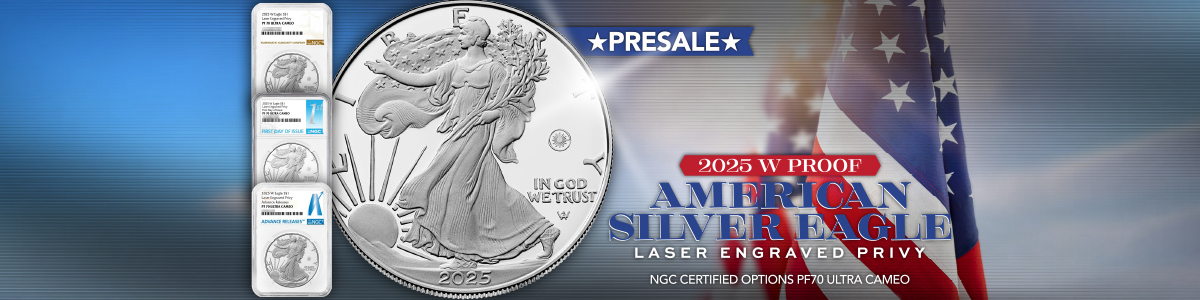 2025 W Laser Engraved Privy Silver American Eagle Coins 2025 W Laser Engraved Privy Silver American Eagle Coins