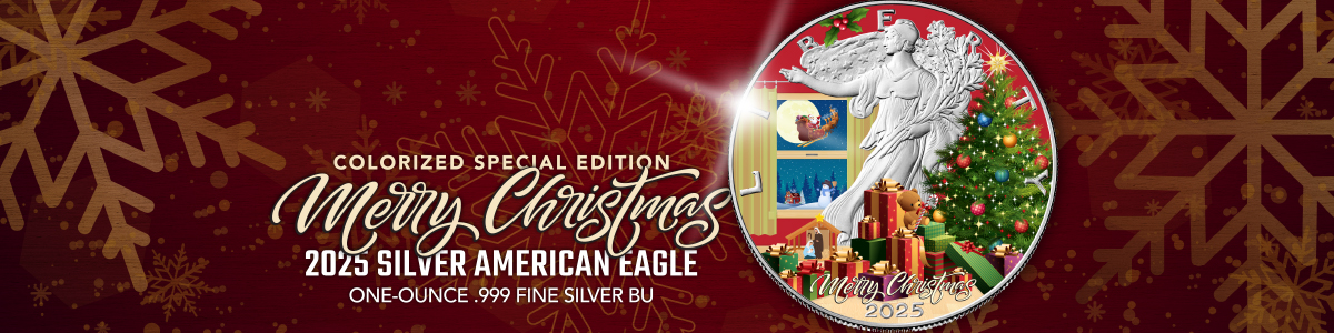 New! SilverTowne Limited Special Edition Colorized 2025 Silver Eagle BU Coins