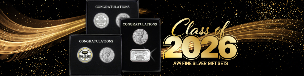 2 Piece SAE Gift Sets Themed Graduation Include 1 Special Occasion SilverTowne Silver Piece and a 2026 Silver American Eagle