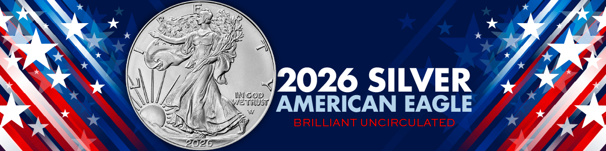 2026 Silver American Eagle BU Coins Singles and Lots | Mint State Certified Options