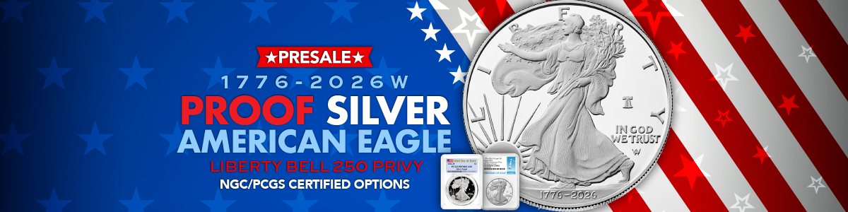 PRESALE: 1776-2026 W Proof Silver American Eagle Liberty Bell Privy Coins
