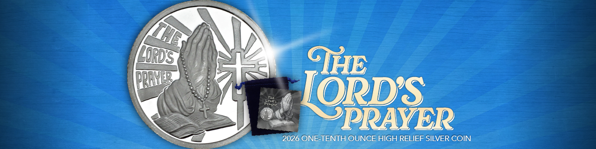 Unique Coins and Bullion from Mints Around the World | 2026 Silver Cameroon The Lord's Prayer 1/10oz Coin in Pouch