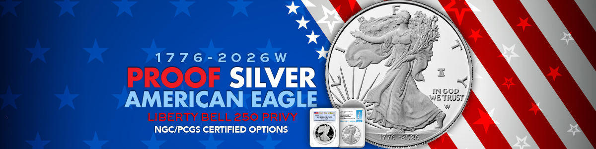 1776-2026 W Proof Silver American Eagle Liberty Bell Privy Coins