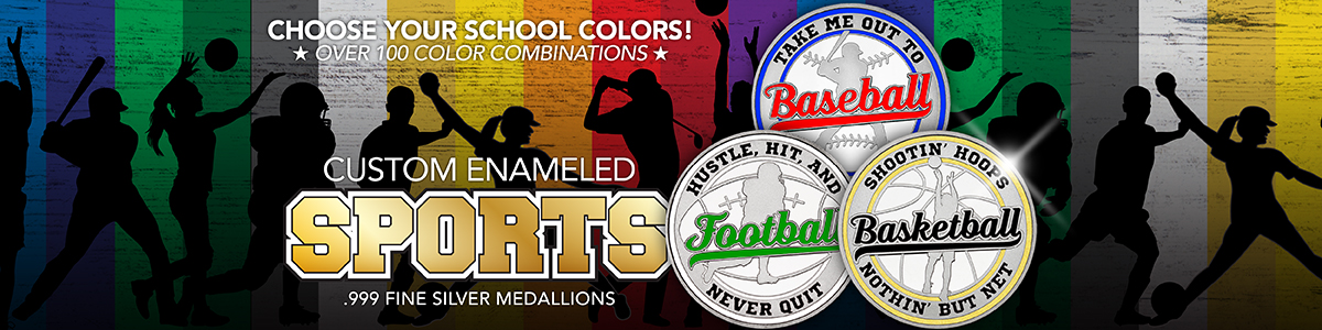Add your Team Colors to Silver Sports Rounds with Custom Enameling