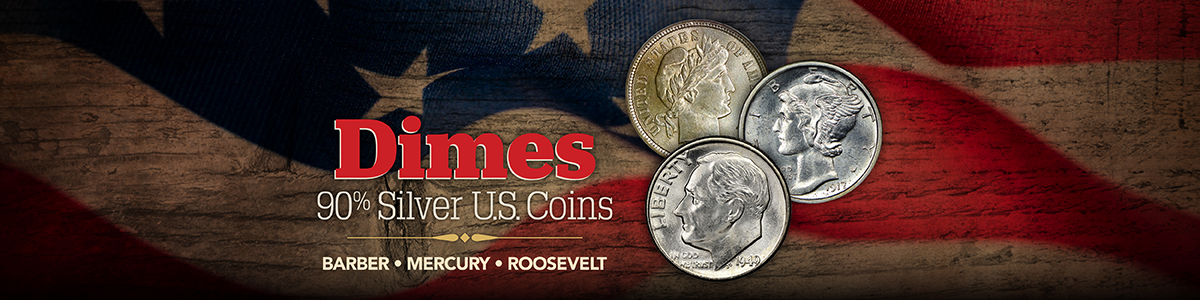 90% Silver Dimes Mercury and Barber Numismatic Coins