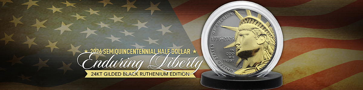 2026 24kt Gilded Black Ruthenium Edition Enduring Liberty Half Dollar