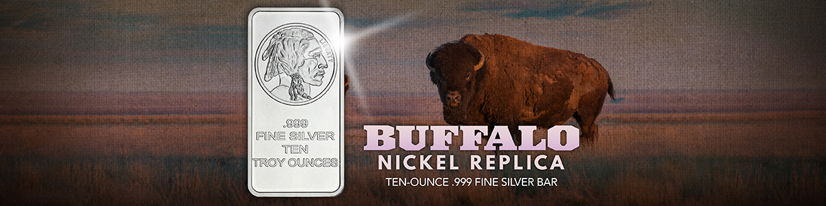 10 oz Buffalo Replica Silver Bars