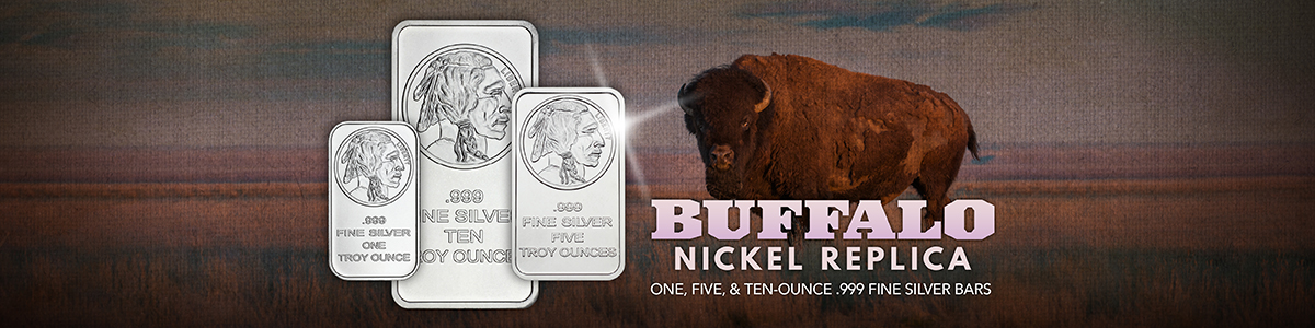 Buffalo Nickel Replica .999 Fine Silver Bars