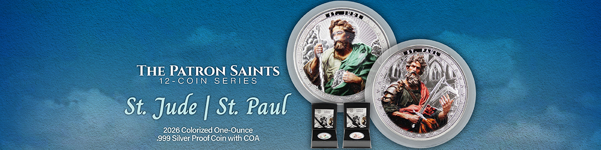 2026 5 Cedis Proof The Patron Saints 1oz Colorized Silver Coin with COA