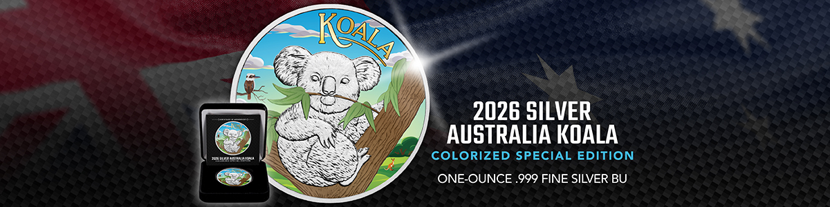 SilverTowne Special Edition Colorized 2026 Australia .9999 Silver 1oz Koala Coin