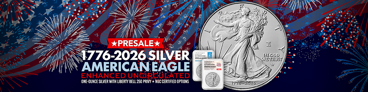 1776-2026 W Enhanced Uncirculated Silver Eagles with Liberty Bell Privy Bullion Coins