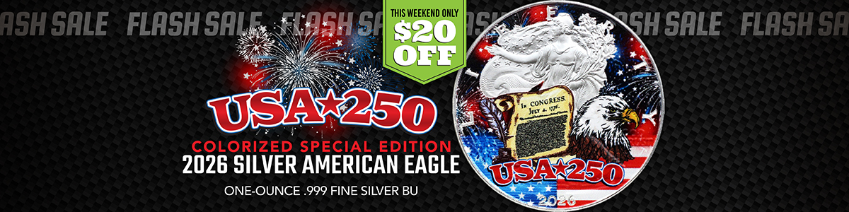 2026 Colorized Special Edition USA 250 Silver American Eagle BU Coin in Box with COA