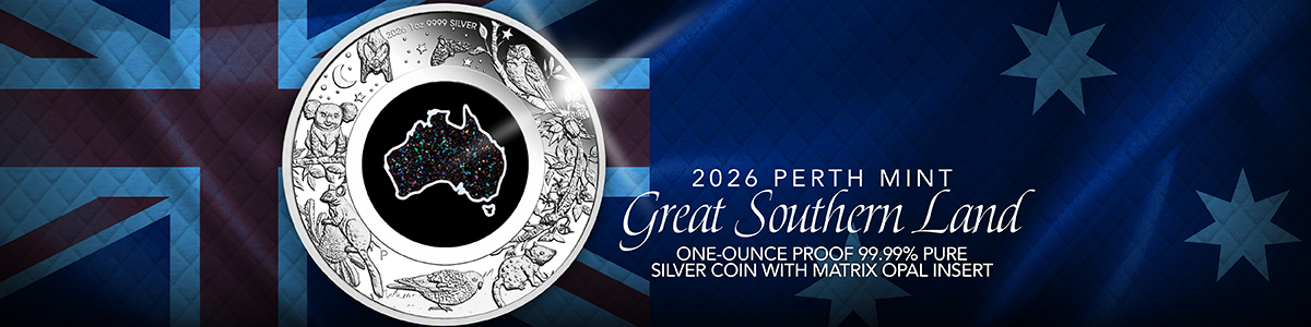 2026 P $1 Proof Australia 1oz Silver Great Southern Land Matrix Opal OGP