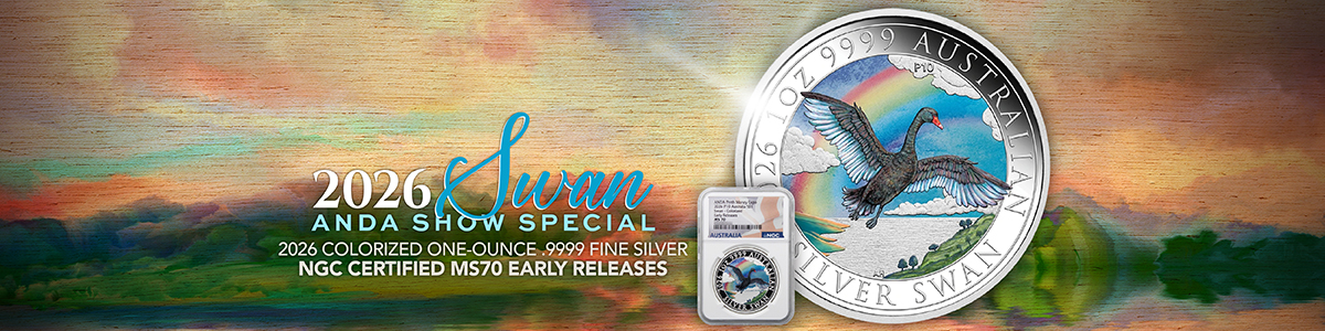 2026 P10 $1 Australia 1oz Colorized Silver Swan Perth Mint ANDA Show Special