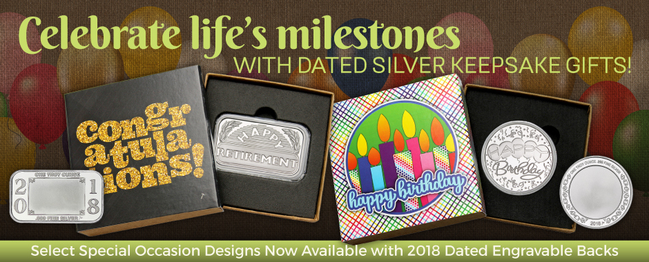 2018 Dated SilverTowne Minted Special Occaion 999 Silver Bullion Gifts 2018 Dated SilverTowne Minted Special Occaion 999 Silver Bullion Gifts