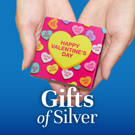 Shop Valentines Themed SilverTowne Exclusive Silver Bullion Engravable Keepsake Gifts